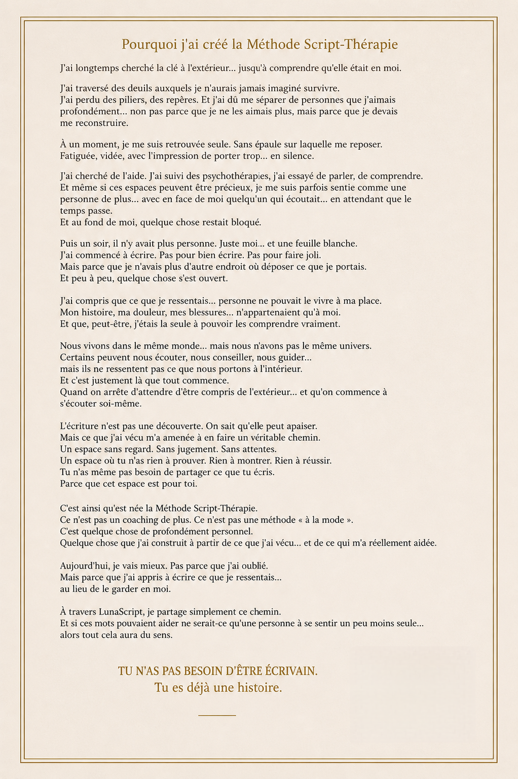 Méthode Script-Thérapie  – Libère tes émotions par l’écriture